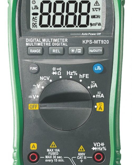 MULTÍMETRO BLUETOOTH 600V VOLT AC/DC, CORRIENTE AC/DC, TRMS, NCV, TRANSISTORES