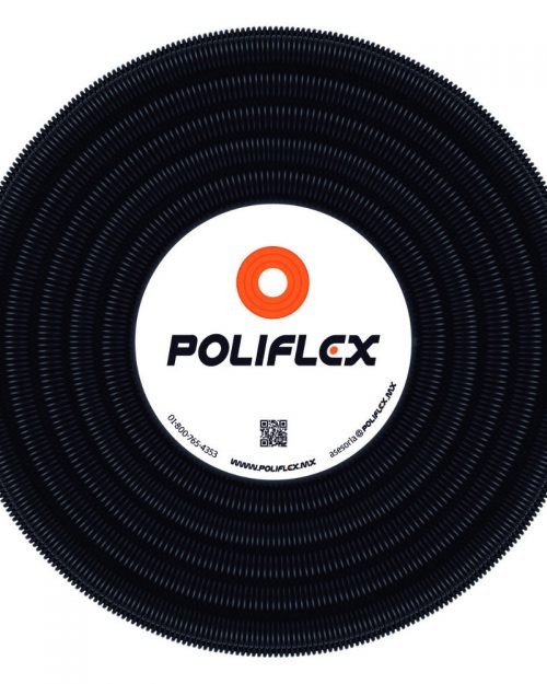 Poliflex Negro automotriz ranurado de 1 1/2″ rollo con 50 m