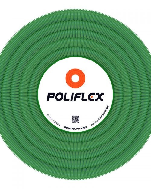 Polilfex verde de 1/2″ con guía plástica rollo con 100 m