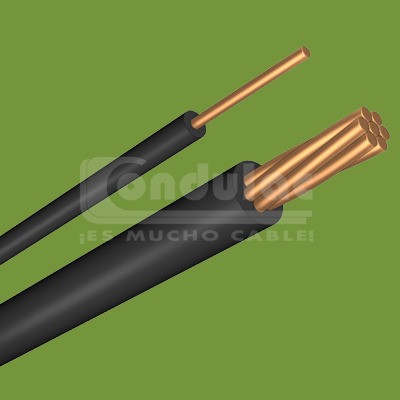 CABLE CON AISLAMIENTO TIPO THW 14 AWG, 90° 600V. COLOR NEGRO MCA. CONDULAC
