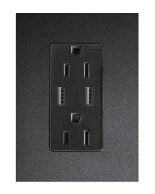 CONTACTO DUPLEX MAS 2 USB 2.1 AMP CON PLACA ZENIT ANTRACITA MECANISMO ANTRACITA ZENIT