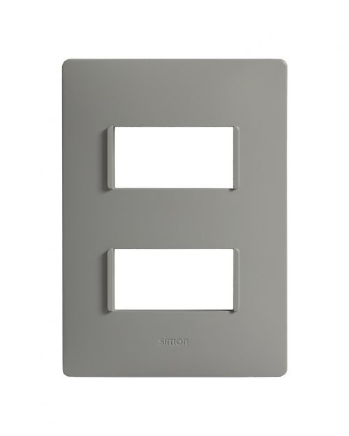 PLACA 2MODULOS S/CHASIS  – GRIS PLOMO S26 | Simon 26 | CODIGO 2600612-035
