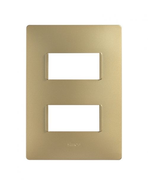 PLACA 2MODULOS S/CHASIS  – ORO MATE S26 | Simon 26 | CODIGO 2600612-066
