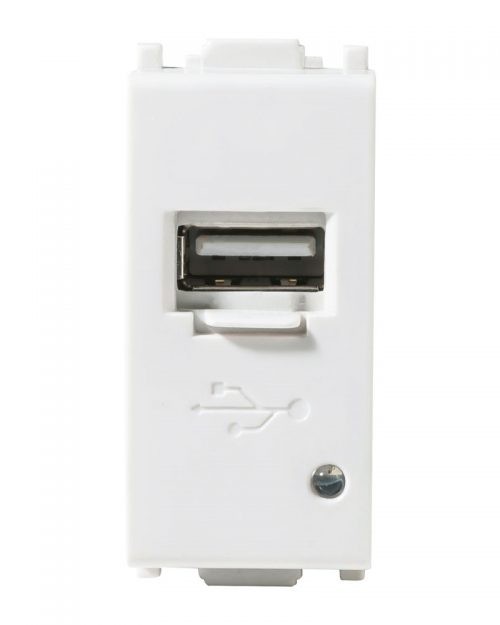 TOMA CARGADOR USB 1.5A 1 MODULO BLANCO | ALPHA | ESTEVEZ