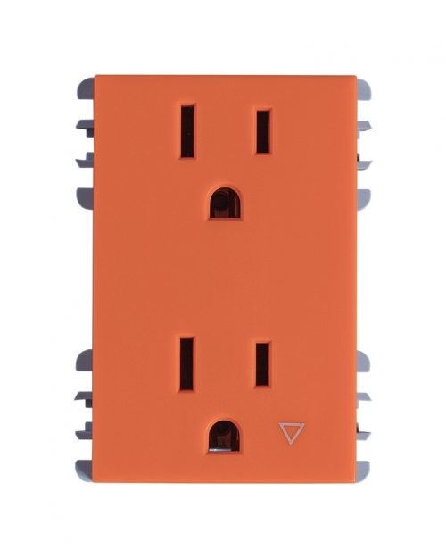 TOMA CORRIENTE DUPLEX TIERRA AISLADA NARANJA S26 | Simon 26 | CODIGO 2600426-133