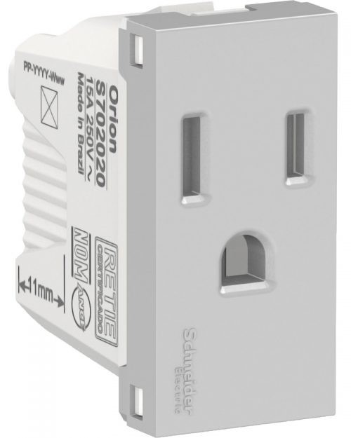 Toma de corriente 2P+T 15A 127 Vca. Aluminio