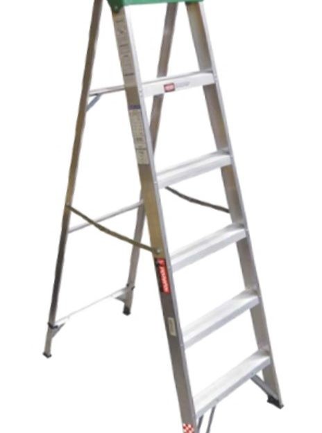 ESCALERA TIJERA ALUMINIO 4 PELDAÑOS  MAS  BASE  ALTURA 1.52M