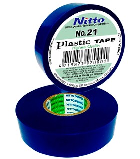 CINTA PARA AISLAR DE PVC No.21 19MM X 18 MTS COLOR AZUL, MARCA NITTO