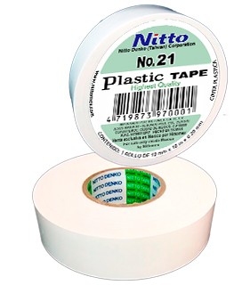 CINTA PARA AISLAR DE PVC No.21 19MM X 18 MTS COLOR BLANCO, MARCA NITTO