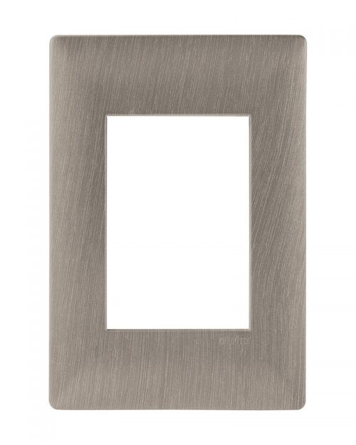 PLACA  3 VENTANAS METALIZADO ACERO CLARO | ALPHA | ESTEVEZ