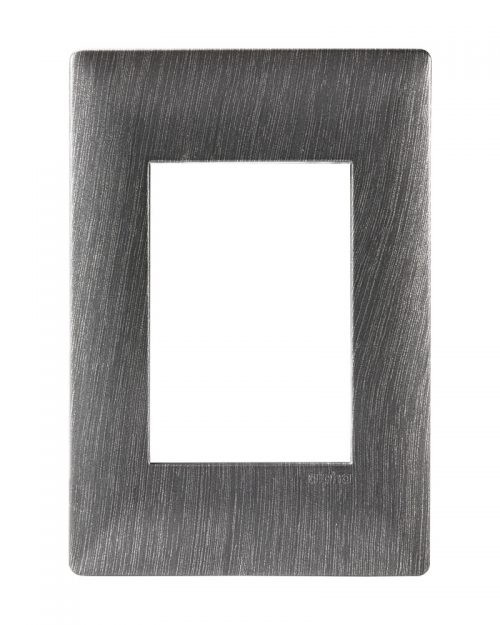 PLACA  3 VENTANAS METALIZADO ACERO OSCURO | ALPHA | ESTEVEZ
