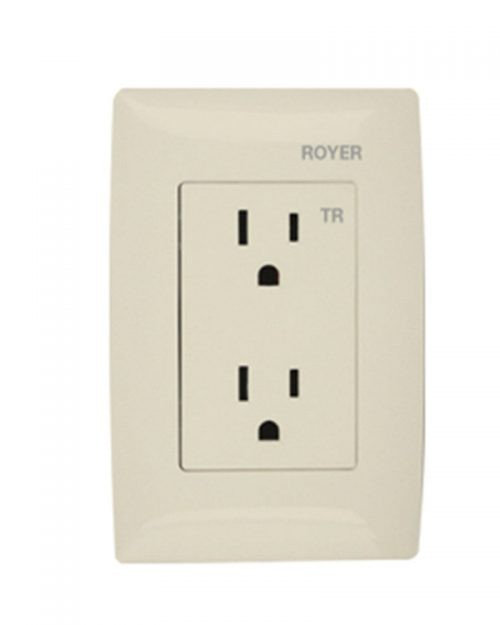 PLACA 3 MÓDULOS + RECEPTACULO DÚPLEX MARFIL | ROYER 100