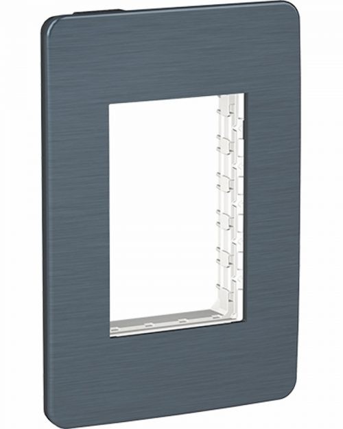 Placa de 3 módulos Galaxy Black. Negro Metálico