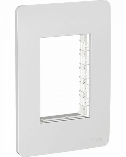 Placa de 3 módulos Gama Silver. Aluminio
