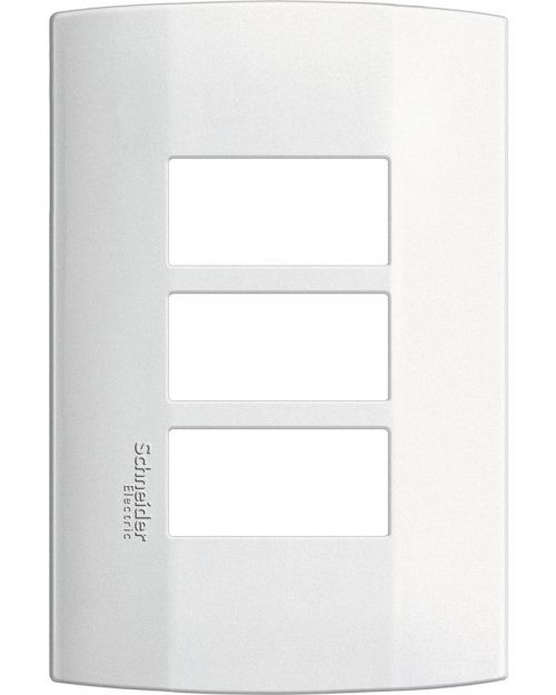 Placa de 3 módulos. Blanco