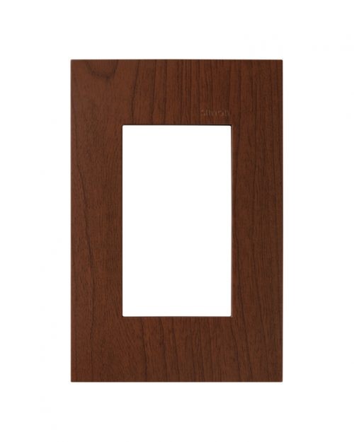 PLACA MADERA MERBAU  3 MODULO  SIMON | Simon 25 | CODIGO 25613-77