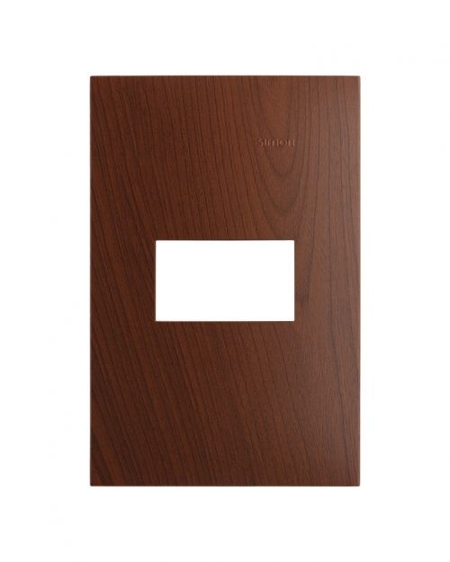 PLACA MADERA MERBAU 1 MODULO  SIMON | Simon 25 | CODIGO 25611-77