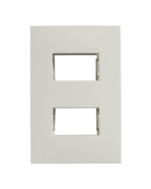 PLACA MARFIL DE 2 MODULOS CON CHASIS *180* | Simon 25 | CODIGO 25612-31
