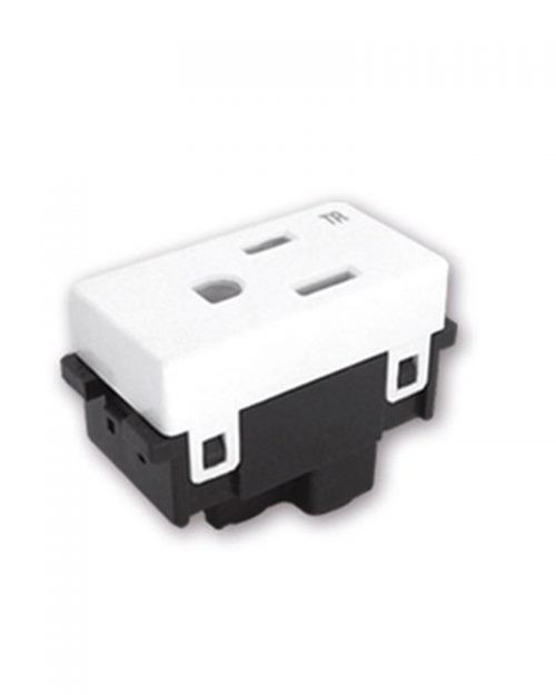 RECEPTÁCULO V SENCILLO 2P MAS T 15A 127VCA BLANCO | ROYER 100