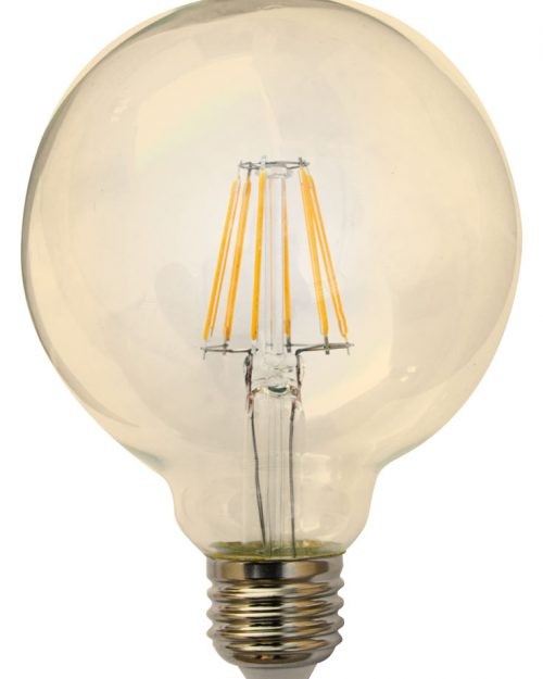 LAMPARA DE LEDS DIMEABLE 6W TIPO G95 BLANCO CALIDO 2700K IPSA