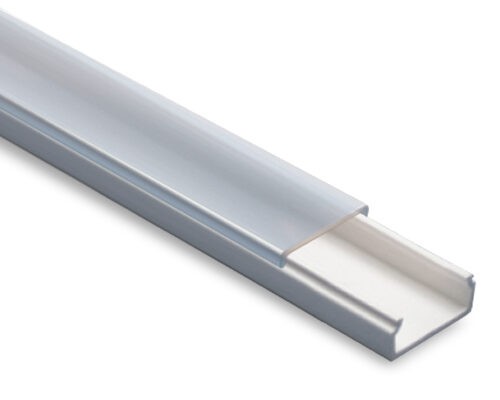 CANALETA EN PVC DE 10X20X2500MM TMK BLANCO S/DIV C/TAPA TRANSPARENTE MCA.THORSMAN