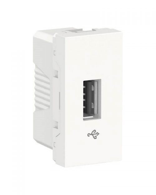Toma USB 2.0 para transmisión de datos. Blanco