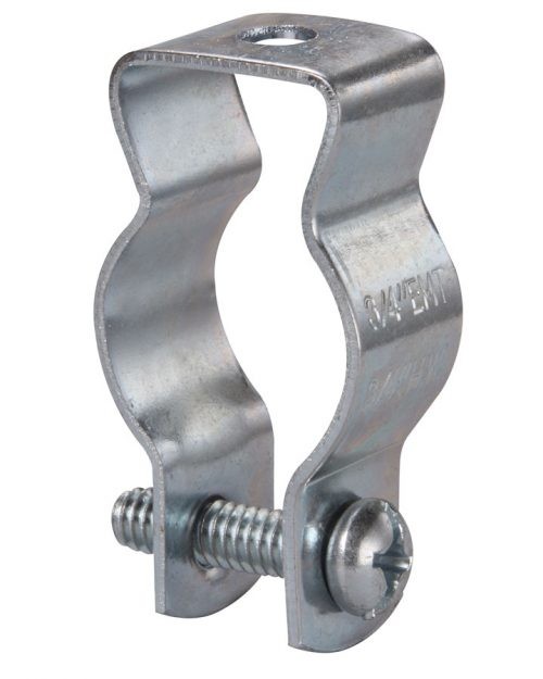 CLIP TIPO O 1 1/4 PARA CONDUIT EMT O IMC PARA VARILLA ROSCADA DE 1/4 Y 3/8 DE ACERO ELECTROGALVANIZA