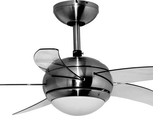 VENTILADOR DECORATIVO 48″ ACABADO SATINADO, 5 ASPAS DE ACRILICO, INCLUYE CONTROL REMOTO | MASTERFAN